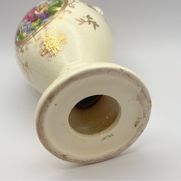 Vintage Japanese Hand painted Floral Porcelain Urn Vase - Picture 2 of 10